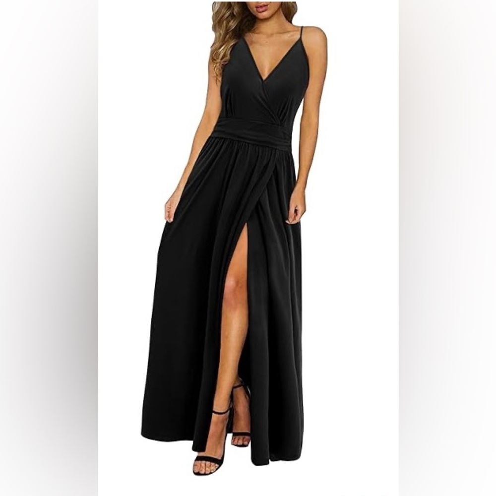 II ININ 2024 Maxi Long Wrap V-Neck Floral/Solid Casual Dress for Women